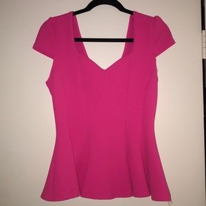Hot Pink Peplum Shirt